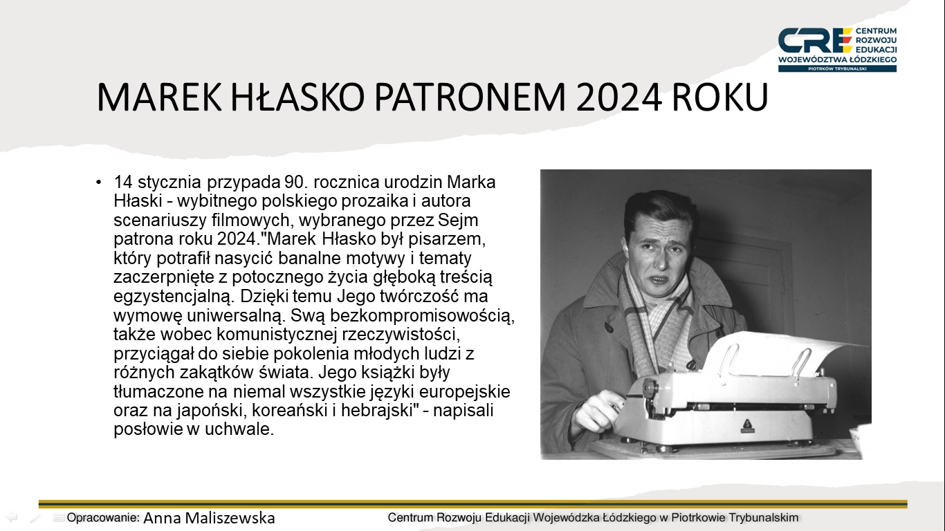 Patron Roku 2024 - Marek Hłasko w liczbach