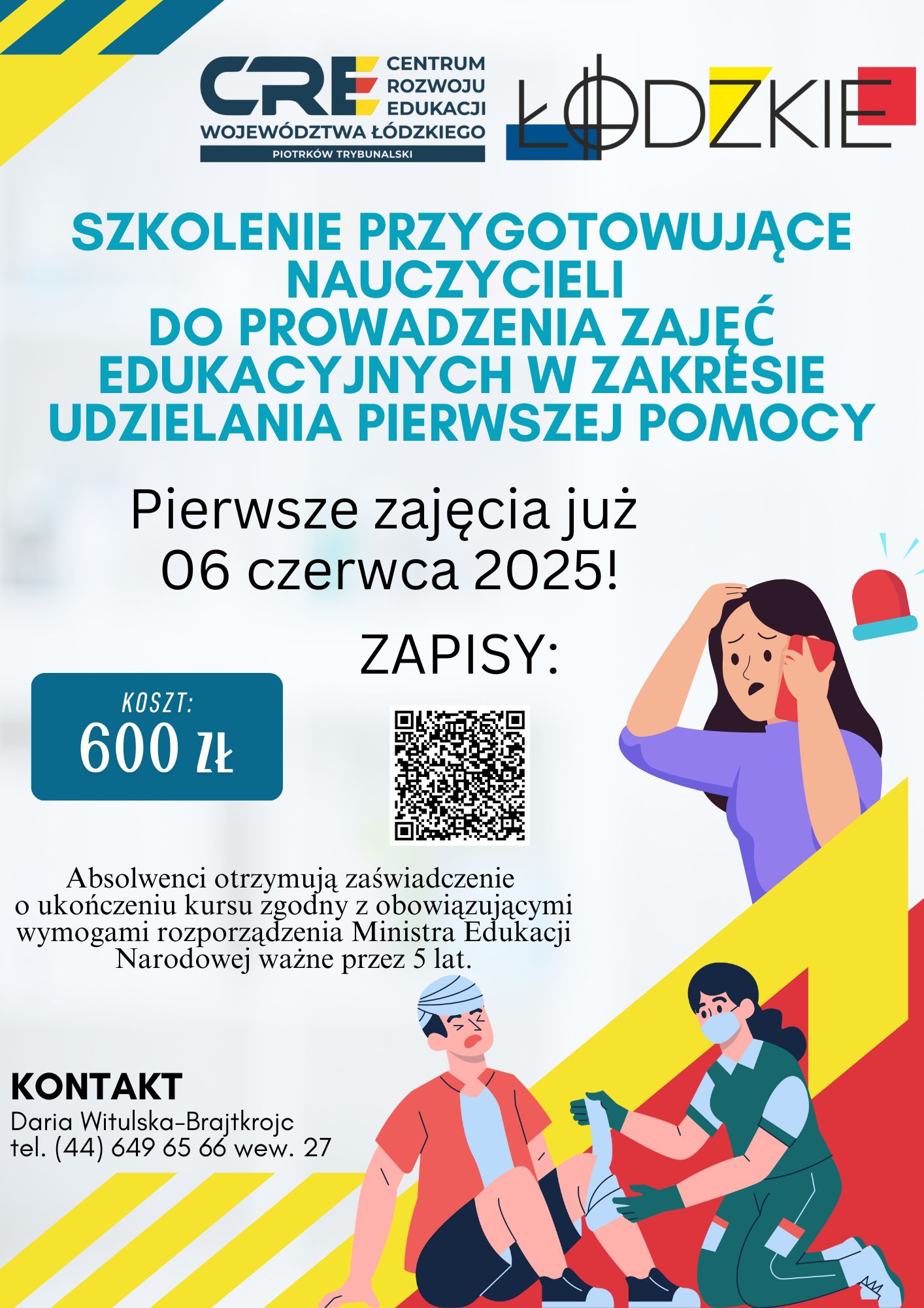 OSTATNIA SZANSA! Szkolenie przygotowujące nauczycieli do prowadzenia do prowadzenia zajęć edukacyjnych w zakresie udzielania pierwszej pomocy! 