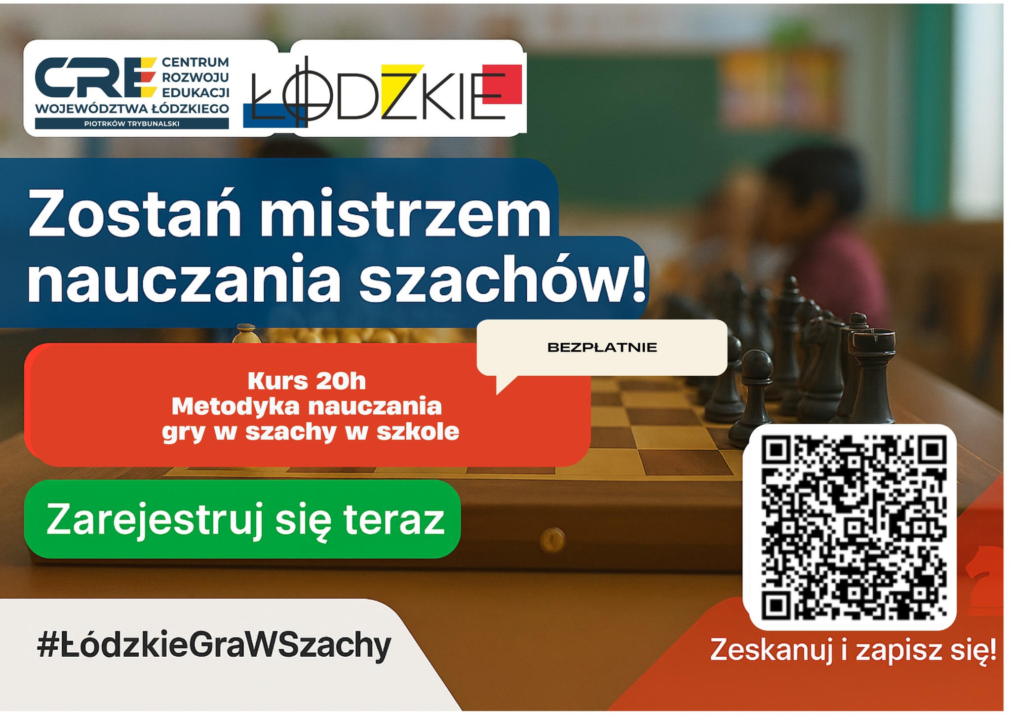 Zapraszamy na szkolenia dla nauczycieli, którzy chcą wprowadzić szachy do swojej pracy dydaktycznej i rozwijać kompetencje uczniów poprzez szachy. 