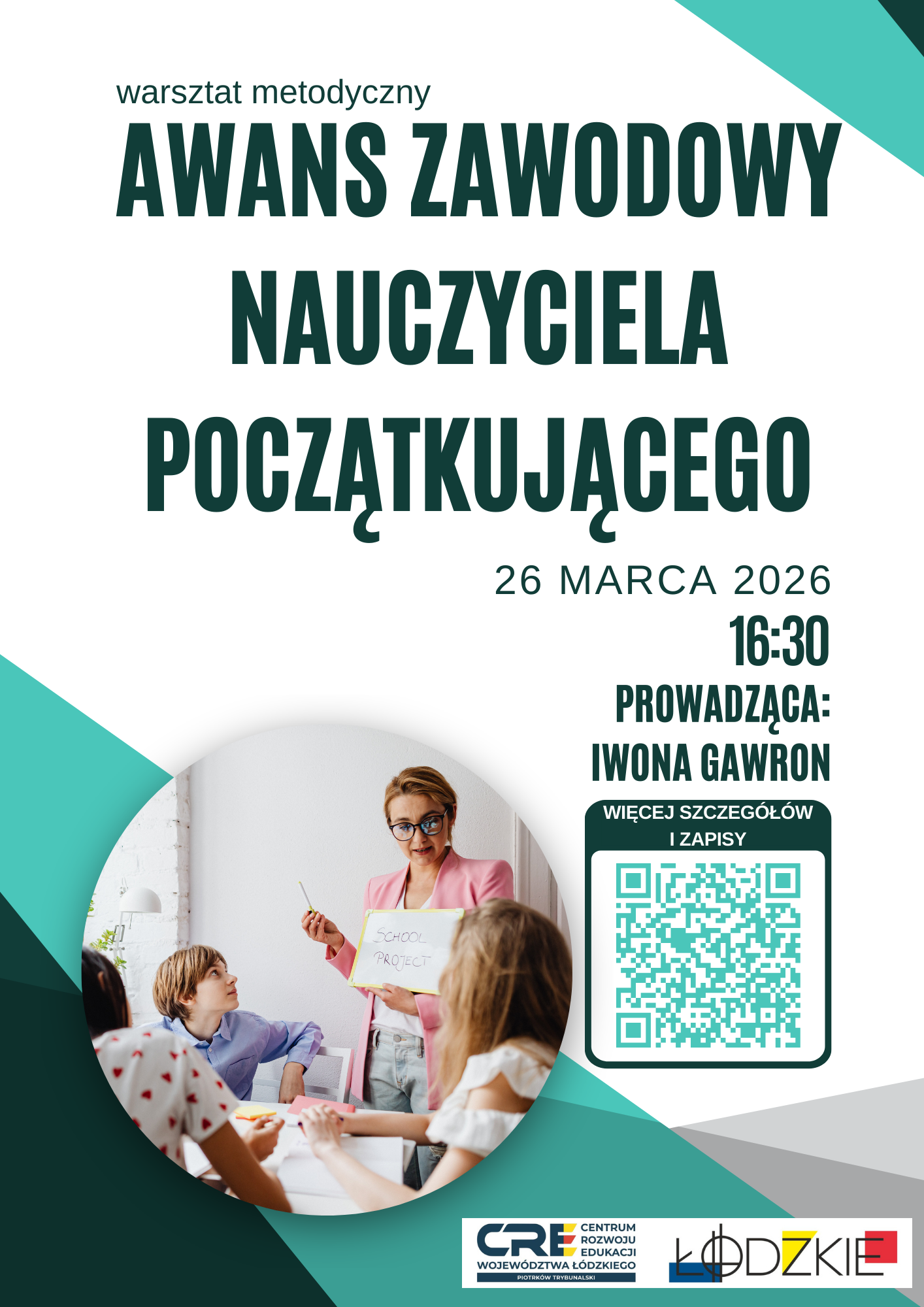 Zapraszamy na warsztat metodyczny: Awans zawodowy nauczyciela początkującego