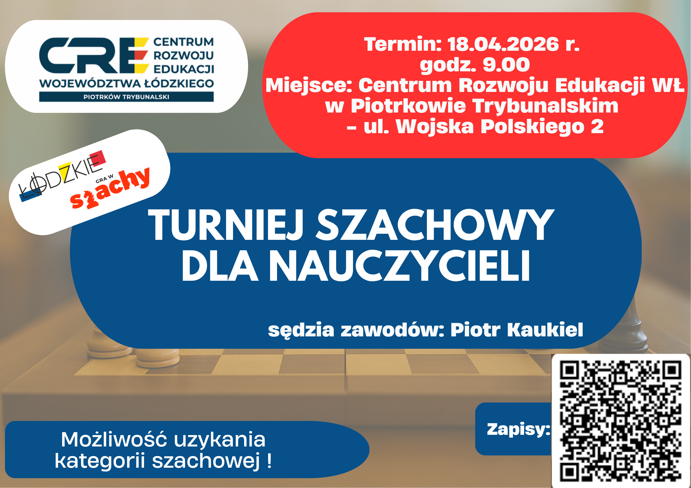 Zaproszenie na Turniej Szachowy Nauczycieli